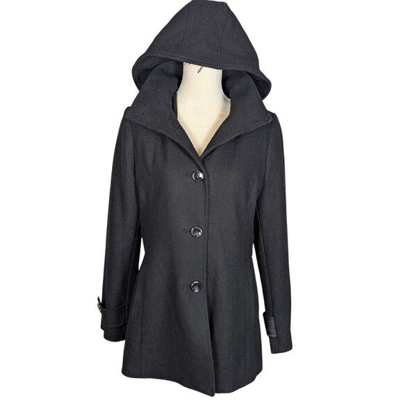 Kenneth Cole Wool Blend Overcoat Black Size 10 - Picture 1 of 16